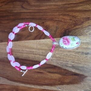 Broken China Flower Necklace 18 inches